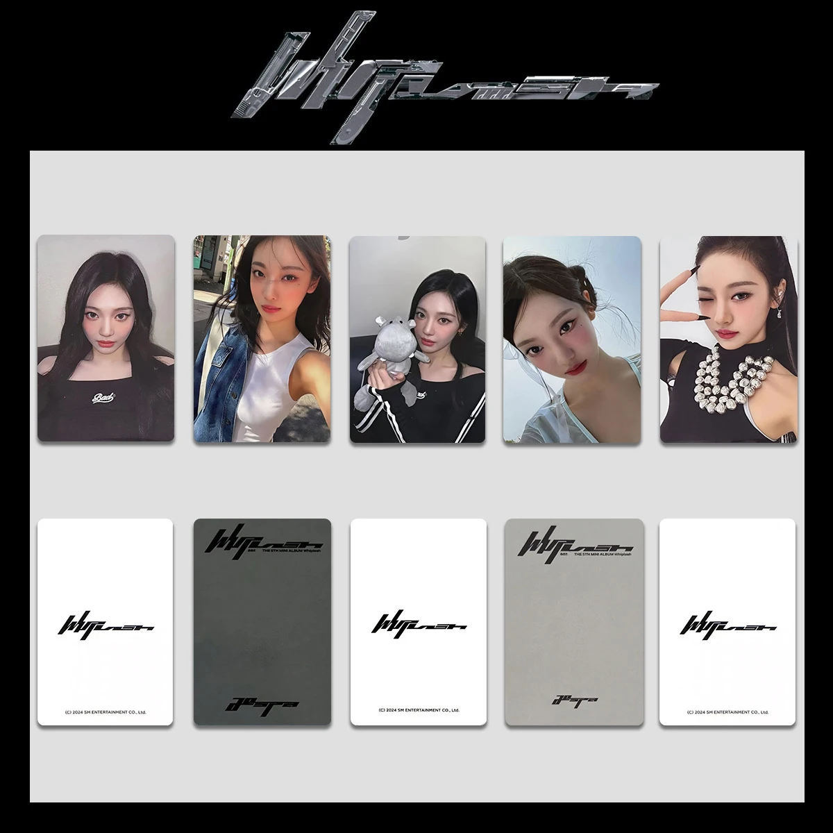 5Pcs/Set KPOP KARINA NINGNING Album Whiplash Photo Cards WINTER GISELLE Personal Postcard Double-sided LOMO Card Fans Collection