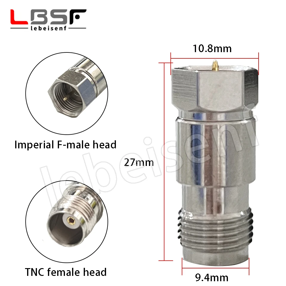 F-TNC KJ RF coaxial adapter, all copper high-frequency adapter, TNC female to F male adapter