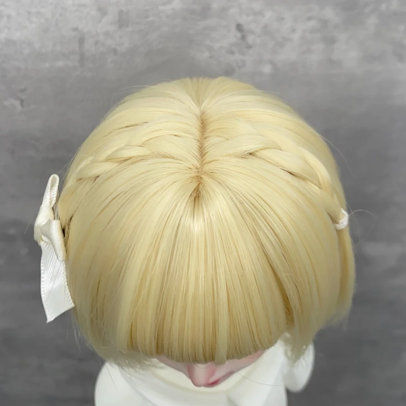 BJD شعر مستعار لدمية 6-7 "7-8'' 8-9'' شعر مستعار لدمى وصلة كروية شعر مستعار دمية أنثى شعر مستعار قصير لطيف شعر مستعار اصطناعي مع الانفجار ل 1/3 1/6 1/4 #6