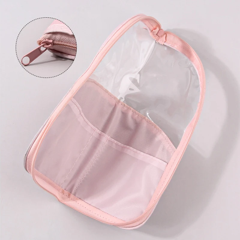 Estuche para brochas de maquillaje, soporte para brochas de maquillaje, bolsa de cosméticos impermeable de viaje, taza de maquillaje plegable de pie con cremallera