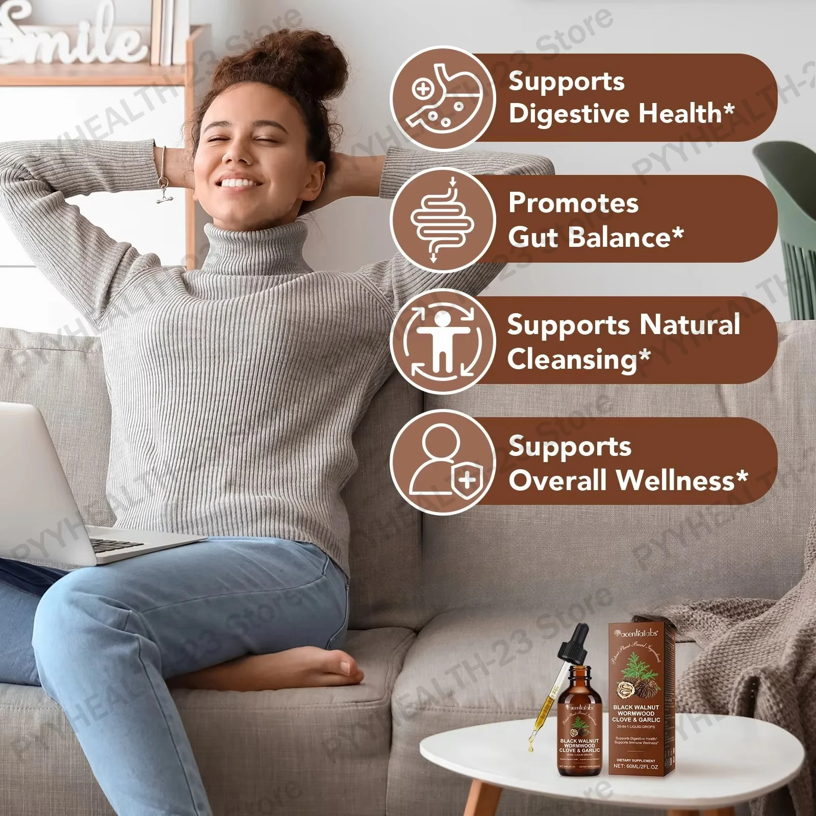 Acetialabs Black Walnut Artemisia Tincal Promotes Digestion & Gut Health Increases Energy and Immunity Natural Ingredients, 60ml