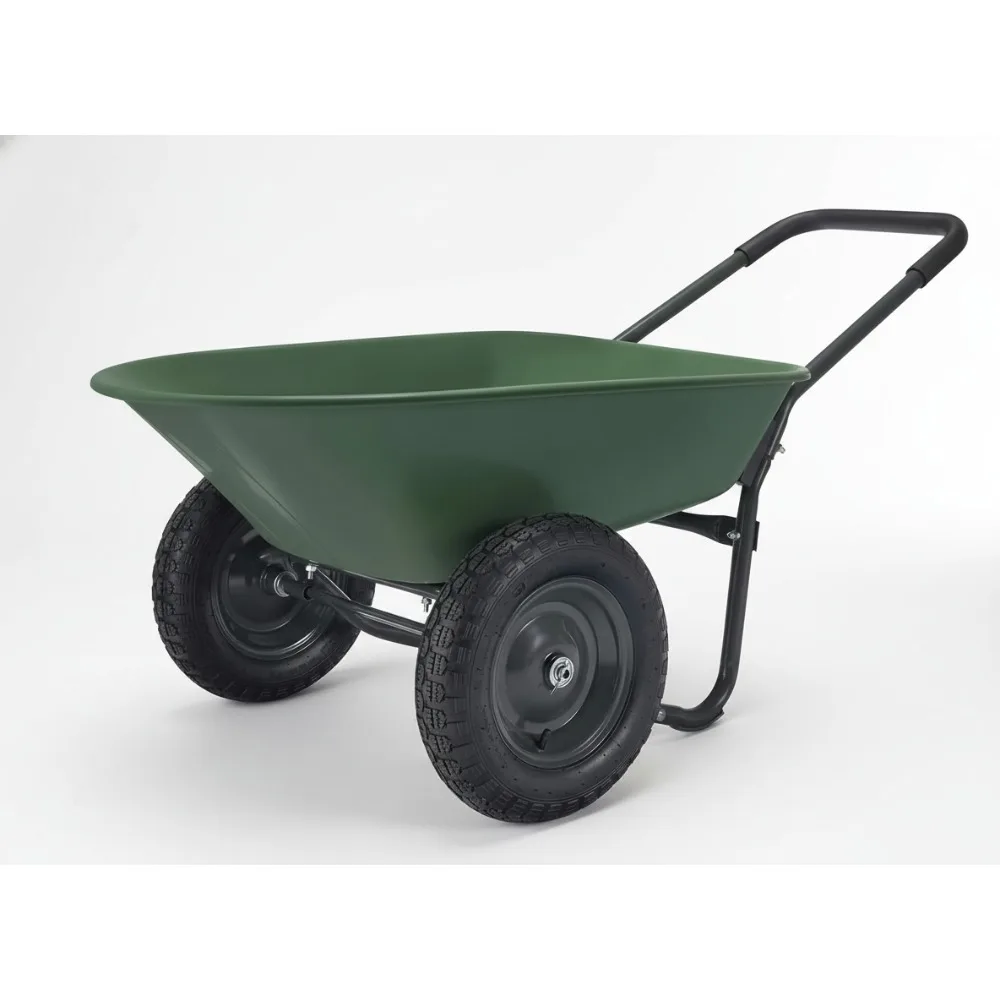 

3.7 Cubic Feet Garden Wheelbarrow, 330-Pounds Capacity, Lightweight Steel Frame for DIY Landscaping & Home Projects