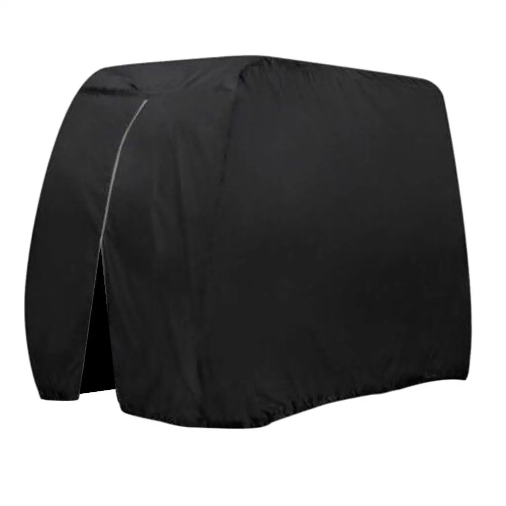 Water Resistant Dustproof Golf Cart Cover Zippered Rear Sunproof Black