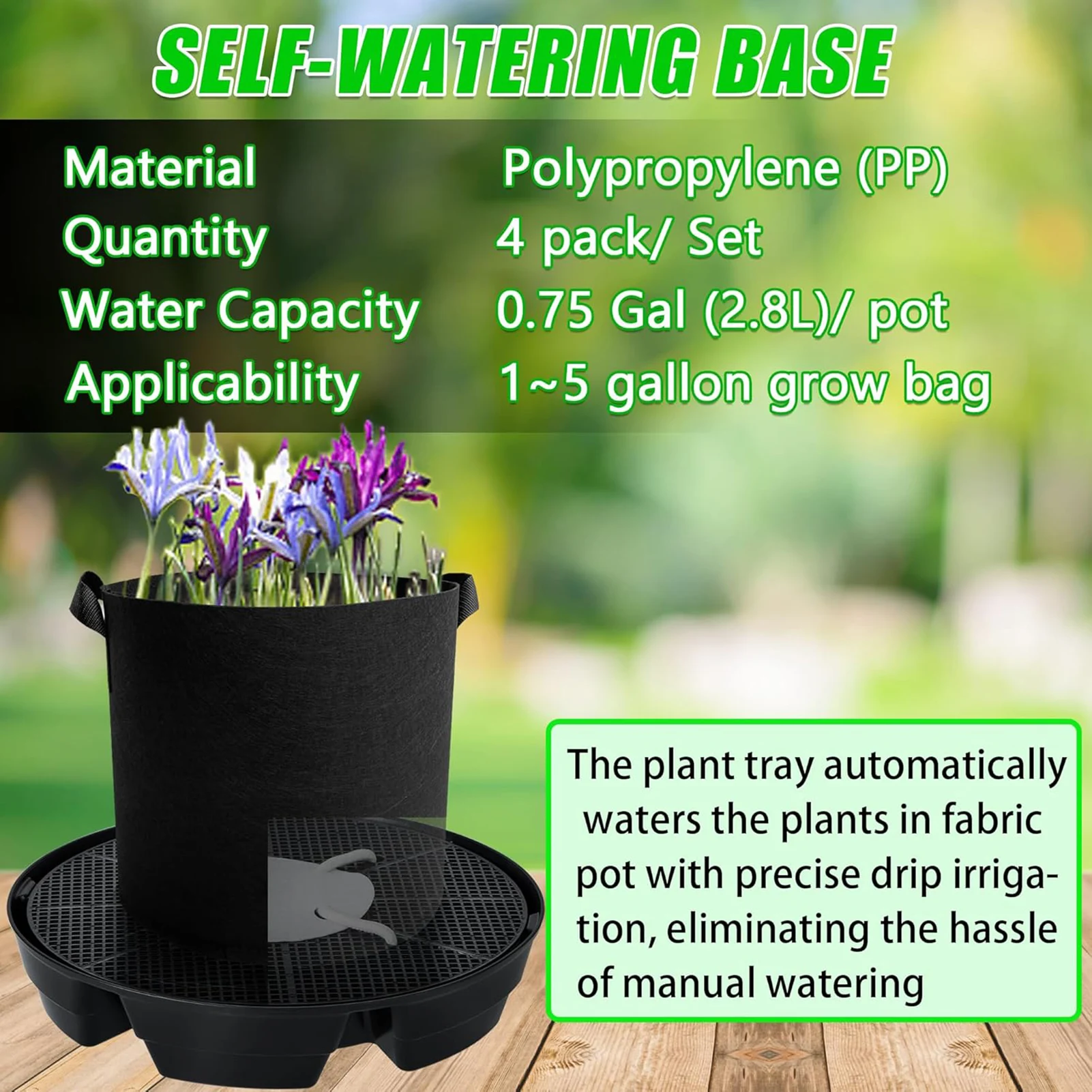 Plant Pallet Tray with Self-watering Function Provide Nutrients for the Roots of Plants Used in Courtyard and Garden