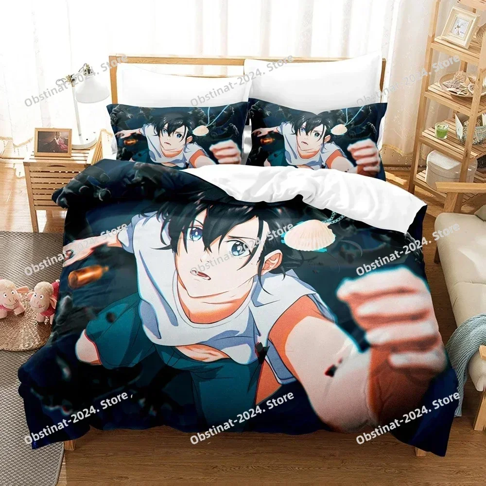 3D Anime Summer Time Rendering Ushio Bedding Set Printed single Comforter Quilt Bed Cover Pillow Case 3 Pieces Kids Adult Size