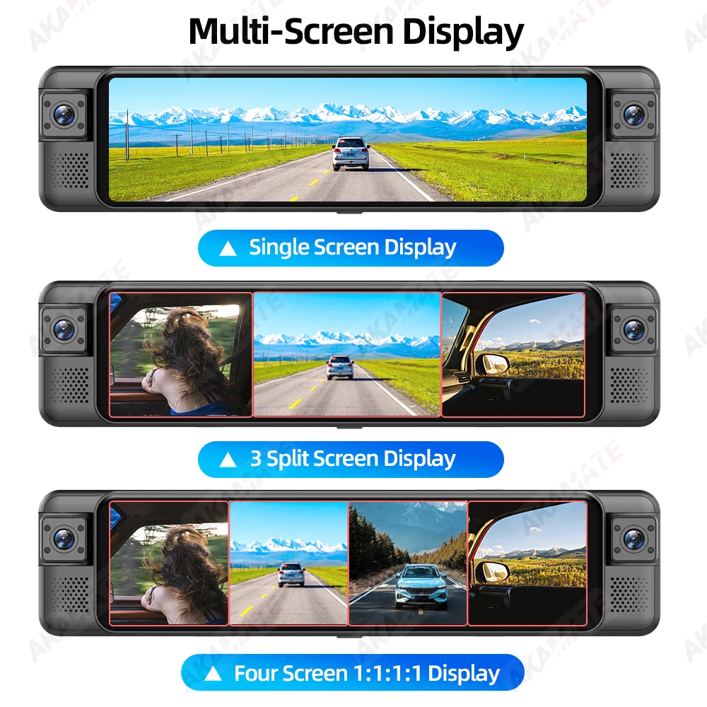 11.26inch 1080P Car DVR 4CH Recorder Night Vision Dash Cam 4 Channels Parking Monitor Front Rear Left Right View Car Accessories