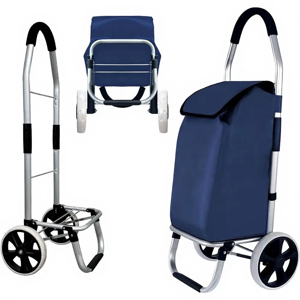 

Ultra-Lightweight Collapsible Grocery Cart, 40L Capacity, Soft Rolling Wheels, Removable Insulated Bag, Multi-Purpose Hand Truck