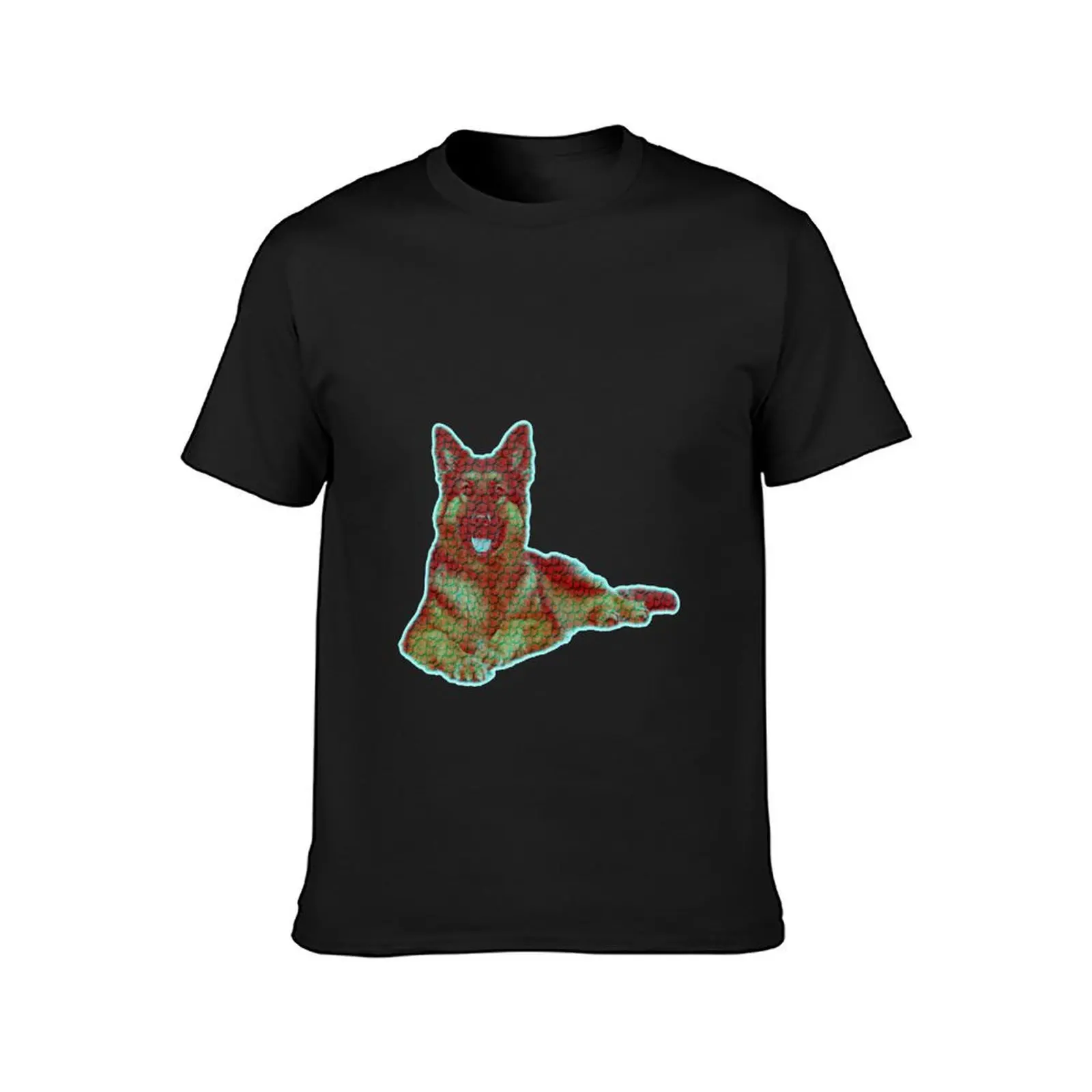 German Shepherd dog lying down T-Shirt hippie clothes customizeds Short sleeve tee sports fans T-shirt men