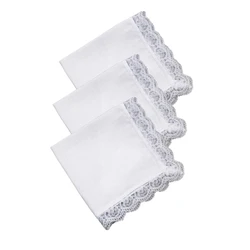 Pocket Handkerchief Lace Hankies 10x10inch Large Bandana Sweat Absorb F3MD