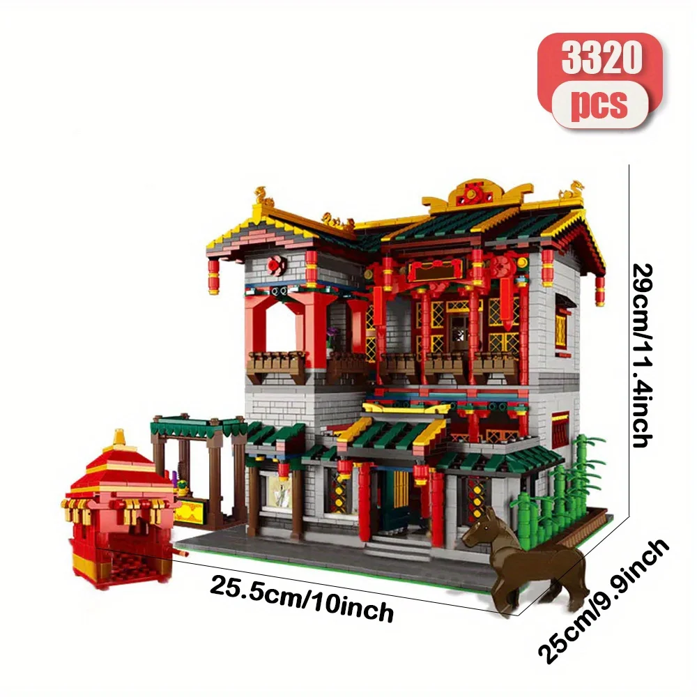 ชุดตัวต่อบล็อกสร้างสรรค์ 3320 ชิ้น YIHONGYUAN แบบจำลองบ้าน ฉากถนน ผลงานสถาปัตยกรรมชิ้นเอก สำหรับตกแต่งและเป็นของขวัญ