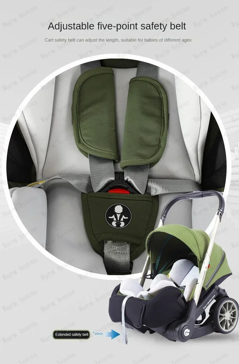 EU auf Lager 4In1 Kinderwagen, multifunktionaler Kinderwagen faltbar mit Autositz Babyautowagen tragbarer Kinderwagen 3in1 – Detail 24