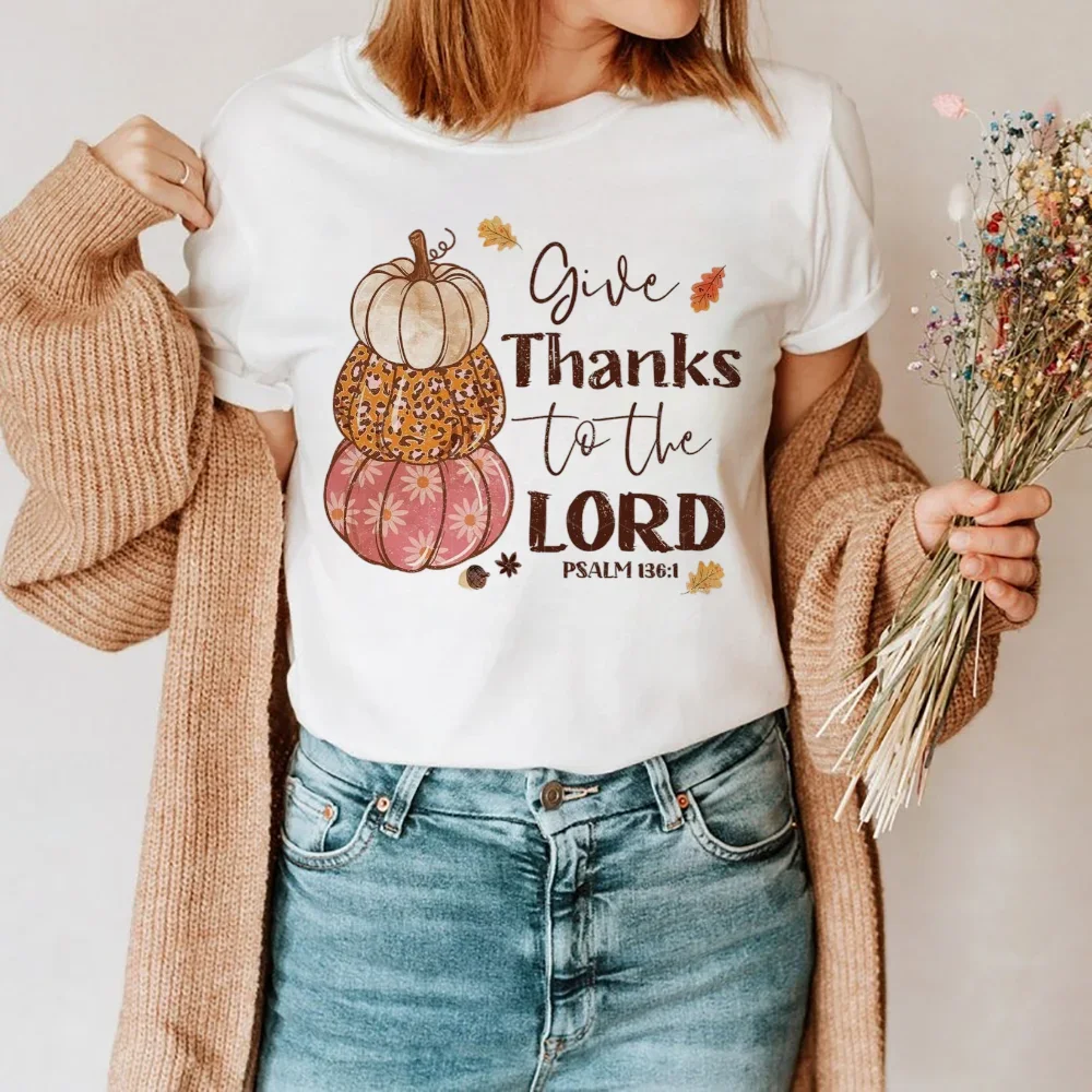 T-Shirt Women's Printed Casual Cartoon Pumpkin Letter Pattern Sweet Top Watercolor Trend 90s Clothing Cartoon Fashion T-Shirt