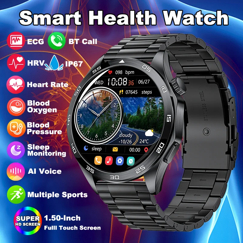 

LIGE Medical Grade Smart Watch Men Women ECG Heart Rate Blood Oxygen Health Tracker Smartwatch Waterproof Sport Watches 2025 New