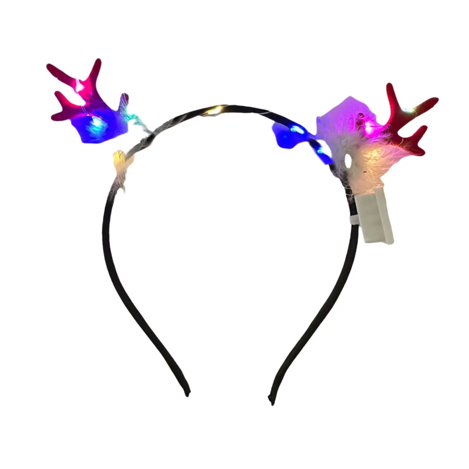 Light up Deer Antlers Feather Headband Cute for Cosplay Costume Party Favor