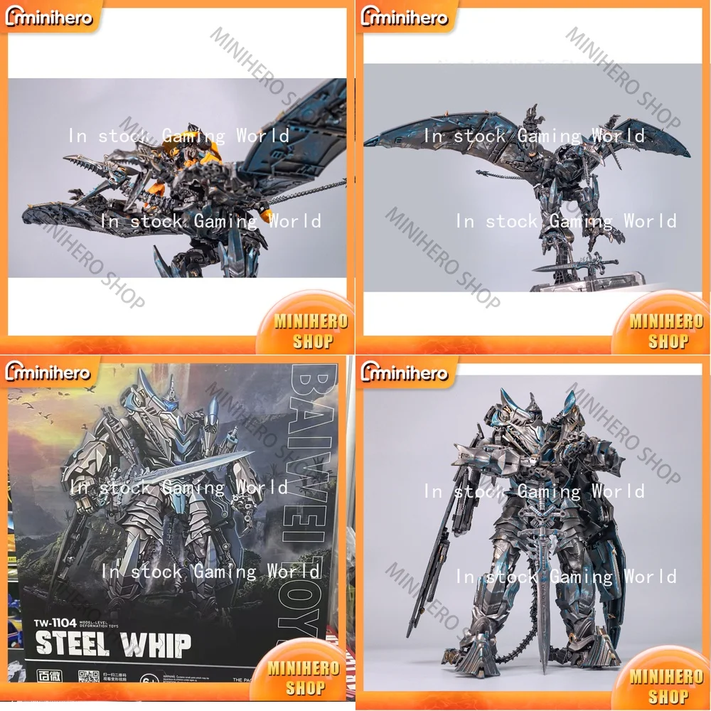 

In Stock Budweiser TW-1104 Transformation Robot Toy Wing Shock Steel Whip Alloy Dinosaur Figure Collectible Action Figure for
