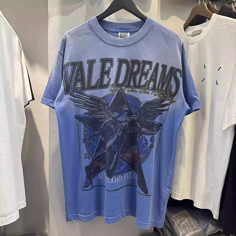 نوعية جيدة VALE VALLEY Forever Dreams تي شيرت موضة غسلها يدويا تي شيرت الرجال النساء الصيف نمط خمر تي شيرت المحملة