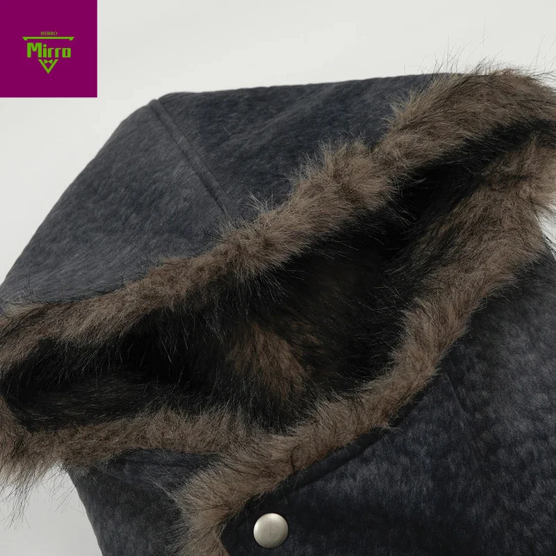 남성용 겨울 재킷 플러시 두꺼운 따뜻한 파카 코트 빈티지 패딩 재킷 아우터웨어