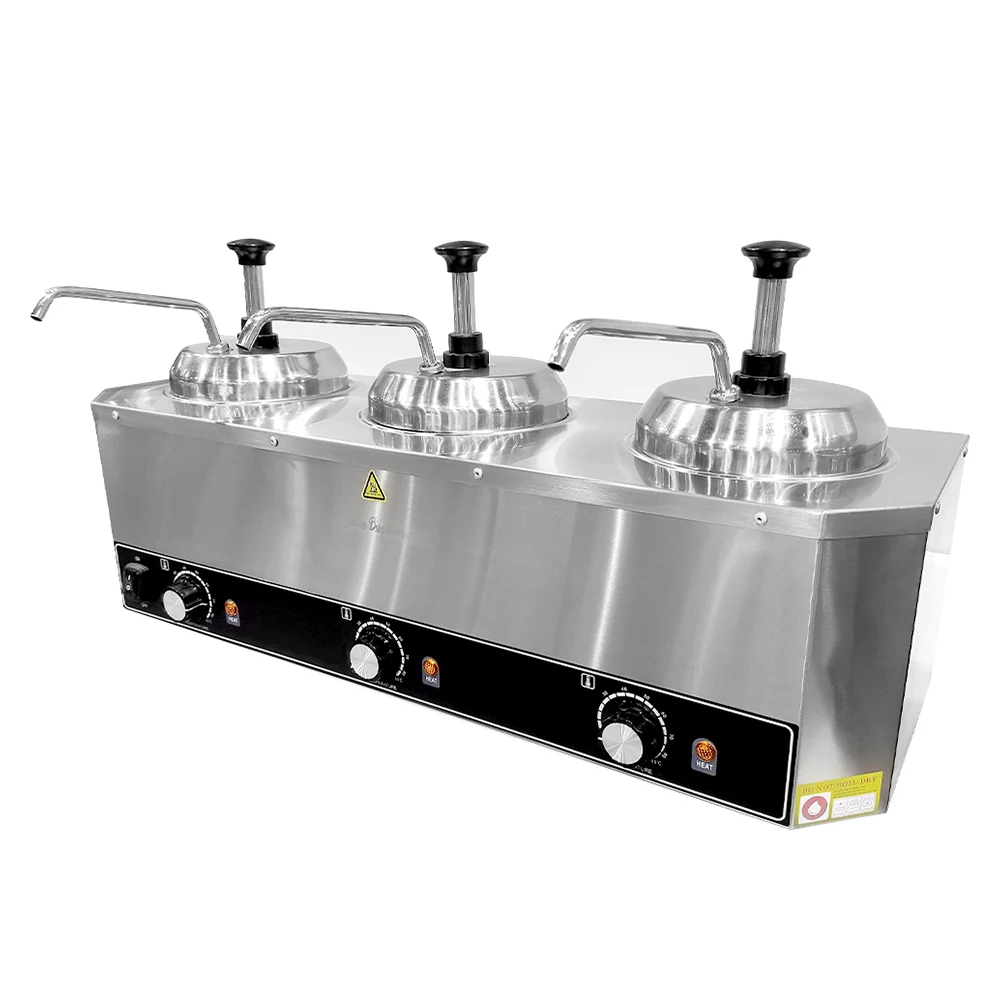 مضخة توزيع تسخين تجارية سعة 6 لتر من الفولاذ المقاوم للصدأ لتدفئة الجبن والشوكولاتة الكهربائية مع مضخة