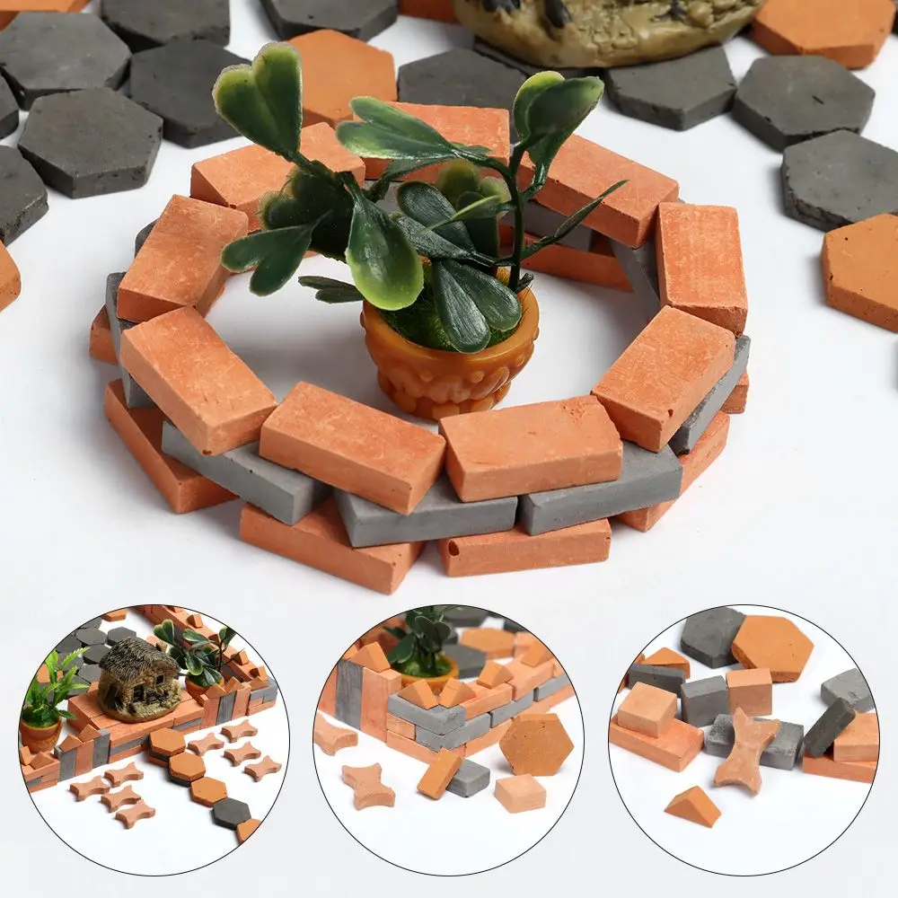 40/50/70 pièces Durable bricolage bâtiment paysage modélisation briques miniatures scène modèle accessoires Micro paysage argile Watts