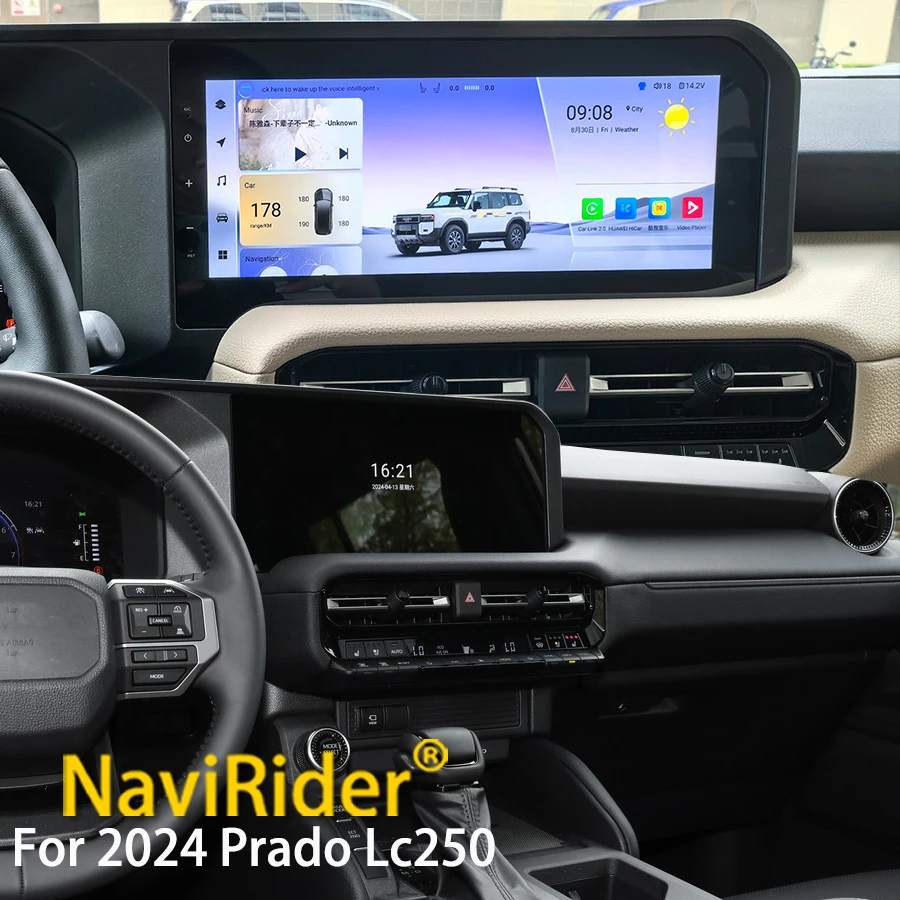 12.3Inch Qled Screen For Toyota Prado Land Cruiser 250 Lc250 2023 2024 Android 13 Car Multimedia Video Player Navigation CarPlay