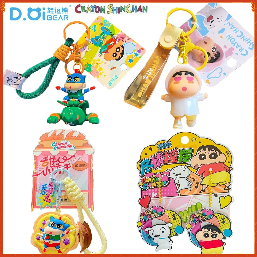 

Original Crayon Shin-chan Series Keychain Classic Animated Cartoon Characters Trendy Exquisite Mobile Bag Pendant Keyrings Gifts