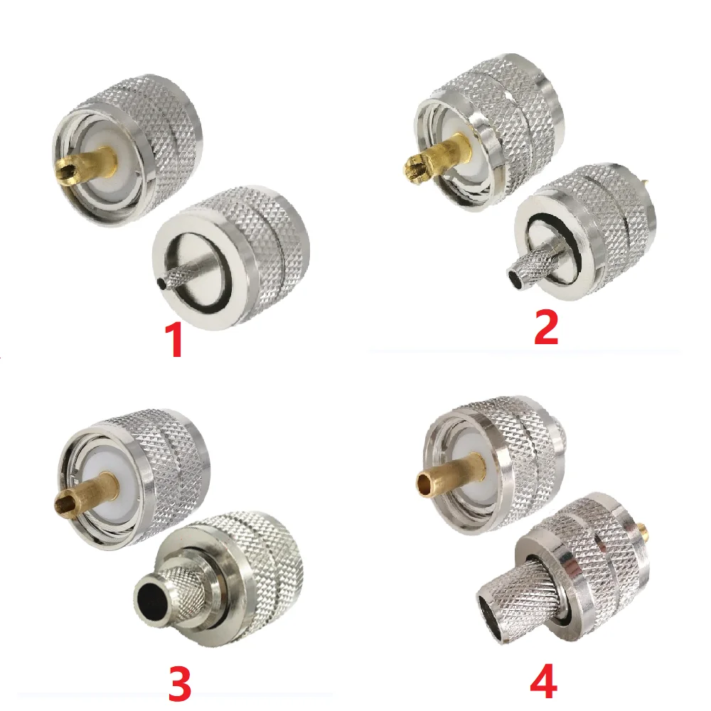 UHF Male Crimp For RG316 LMR100 RG58 LMR195 RG5 LMR300 RG8 LMR400 RF Coaxial Connector Adapter