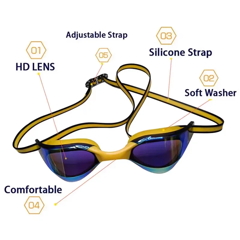 Professional Anti-Fog HD Swimming Goggles Leak Proof Protection Glasses Men Women Adjustable Silicone Swim EYEWEAR