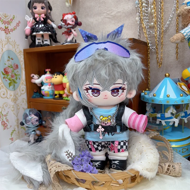 อะนิเมะ Honkai: Star Rail Silver Wolf คอสเพลย์ 20 ซม.ตุ๊กตาผ้าฝ้ายตุ๊กตาการ์ตูนตุ๊กตา Maumet ของเล่น Naked Baby มีโครงกระดูกประดับของขวัญ