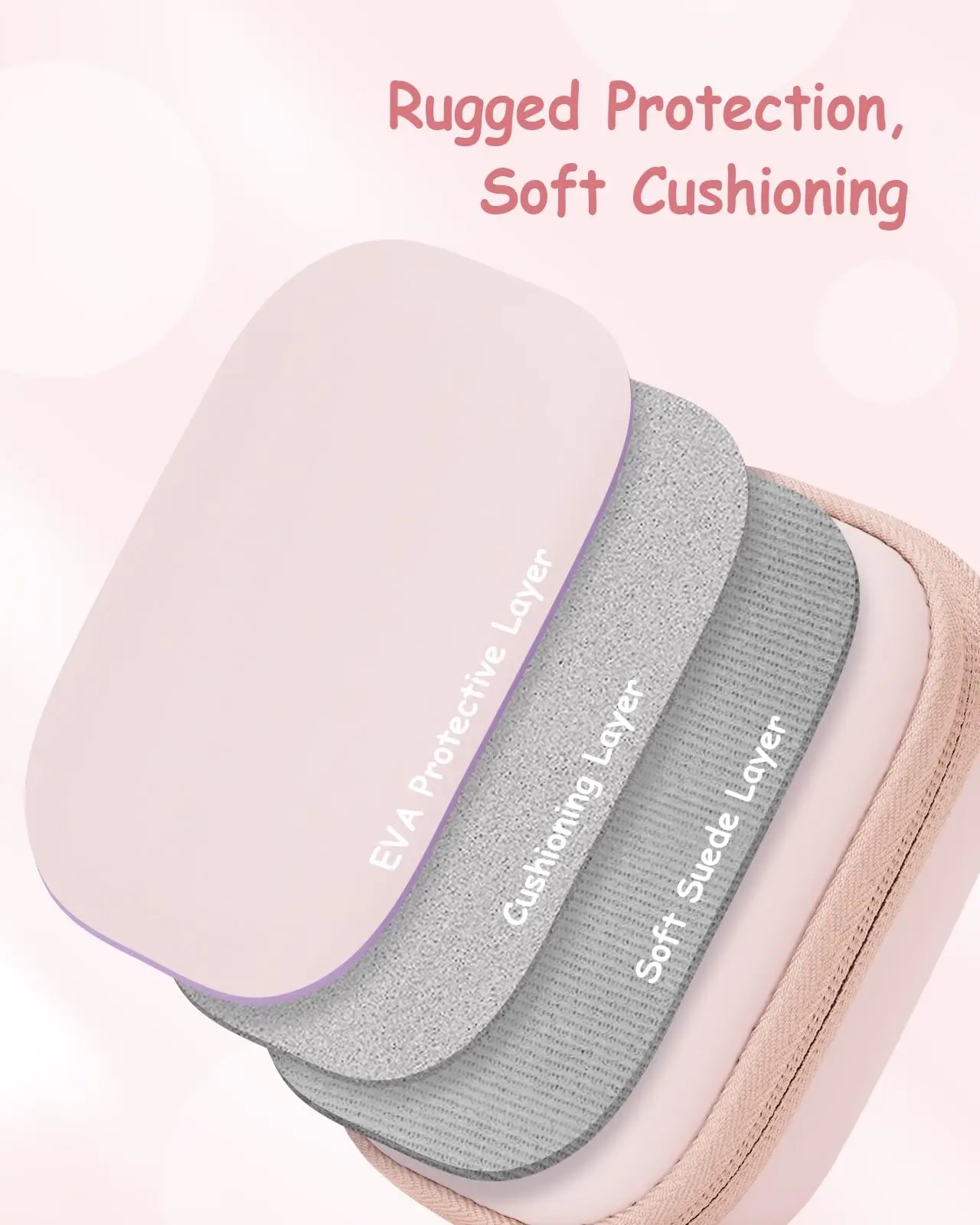 حافظة كاميرا للكاميرا الرقمية، لكاميرات سامسونج/كانون/سوني/نيكون الرقمية، حقيبة تخزين بطاقة SD للسفر وحقيبة لطيفة باللون الوردي #4