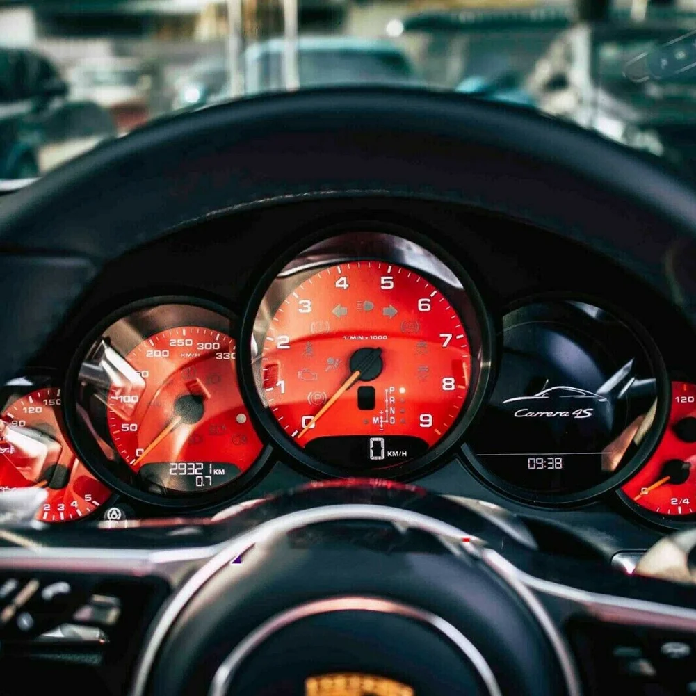

B07A-2X Gauge Face Dial Facelift For Porsche 971 Cayenne Macan 718 Paramera 911 Carrera 991 Dash Cluster Overlay