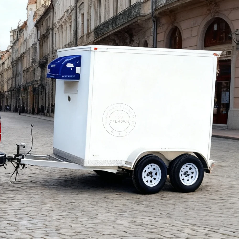 รถพ่วงตู้แช่แข็งเคลื่อนที่สำหรับอาหารแช่แข็ง ไอศกรีม และอาหารแช่เย็น