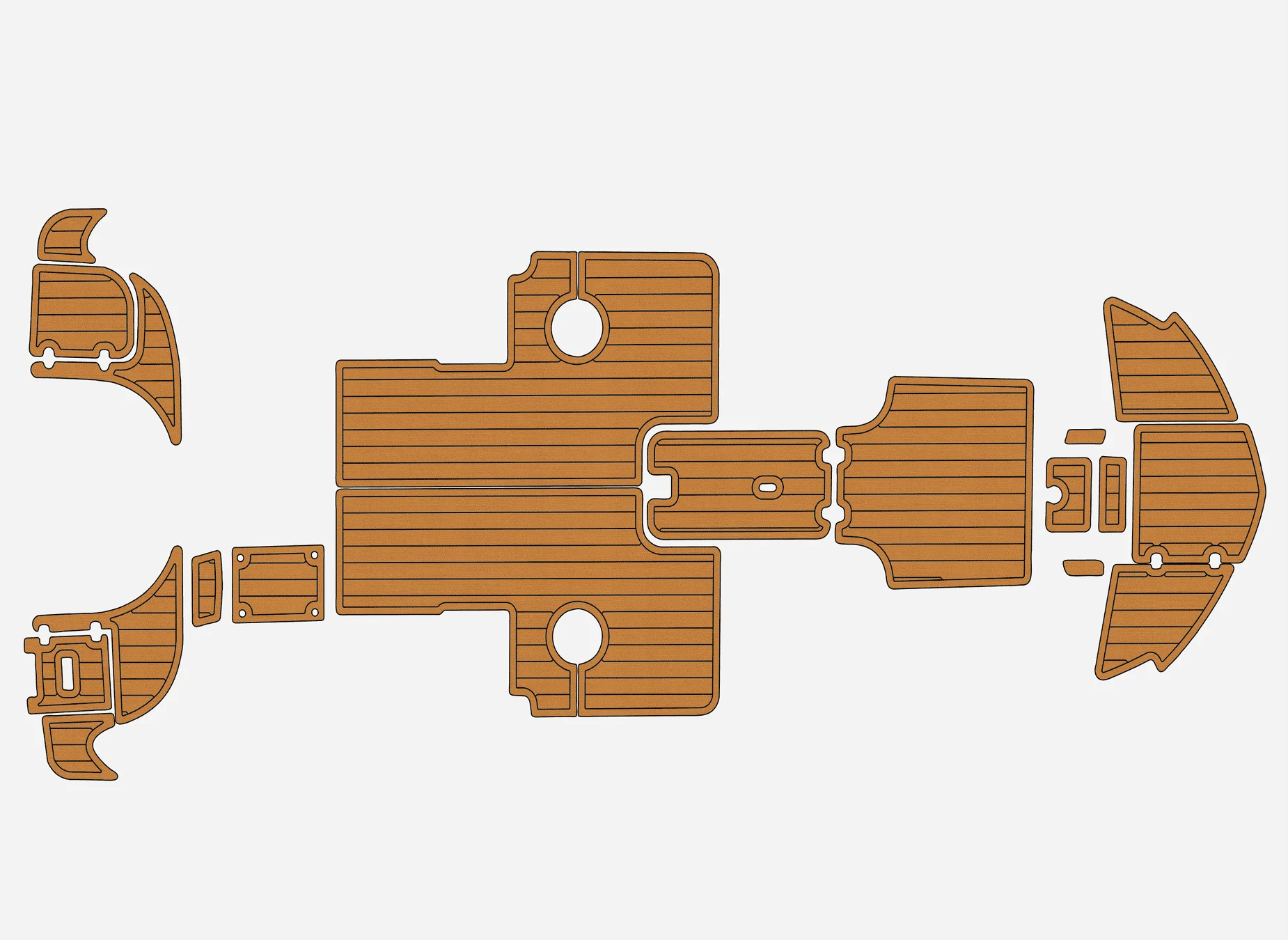 Estera marina autoadhesiva de teca sintética EVA-2018-2022 Hurricane SunDeck Sport 218 OB 6mm (1/4 ") cubierta de barco antideslizante para cabina