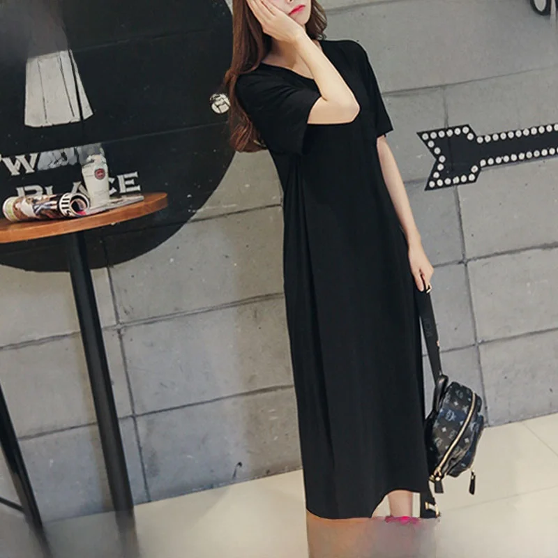 Summer New plus Size Women's Dress V-Neck Long Skirt High Waist 350 Pounds Max Capacity Korean Style Fashion plus Size Dress