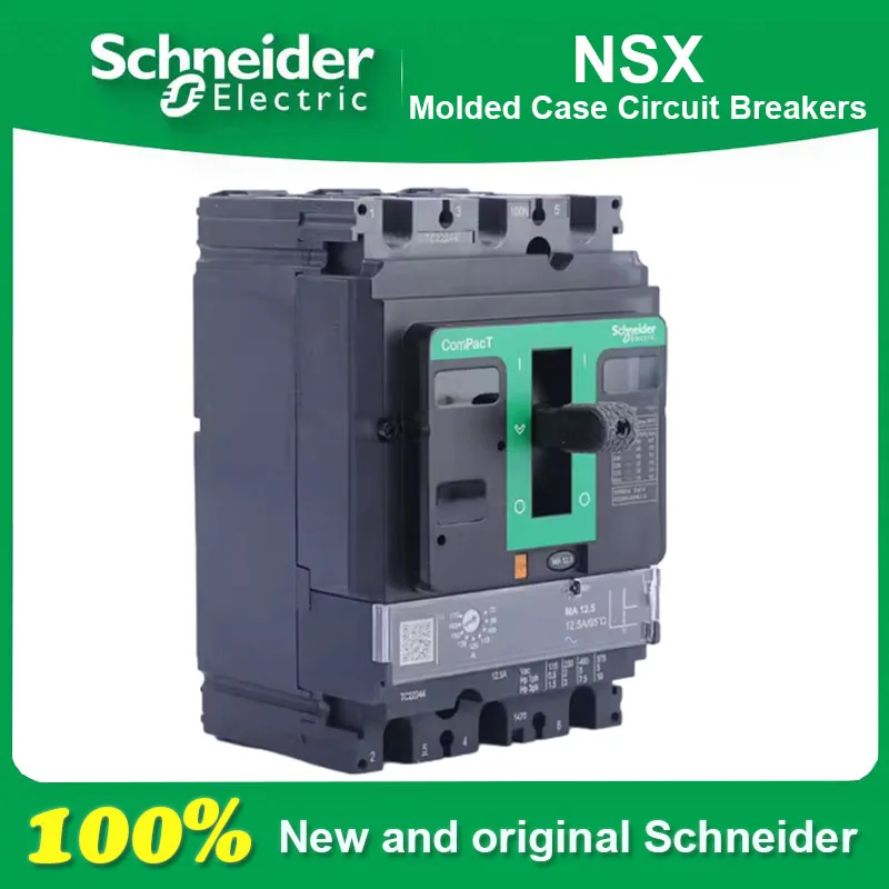 100% New and Original Schneider Electric NSX N/F Type 3P 100/160/250 MA Motor Protection, Complete Circuit Breaker