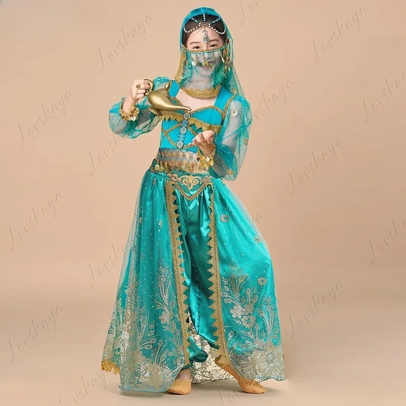 فستان رقص عرقي غريب للأطفال طقم أداء لمرحلة الأطفال الصغار زي عرقي للفتيات لقراص الرقص والعروض #4