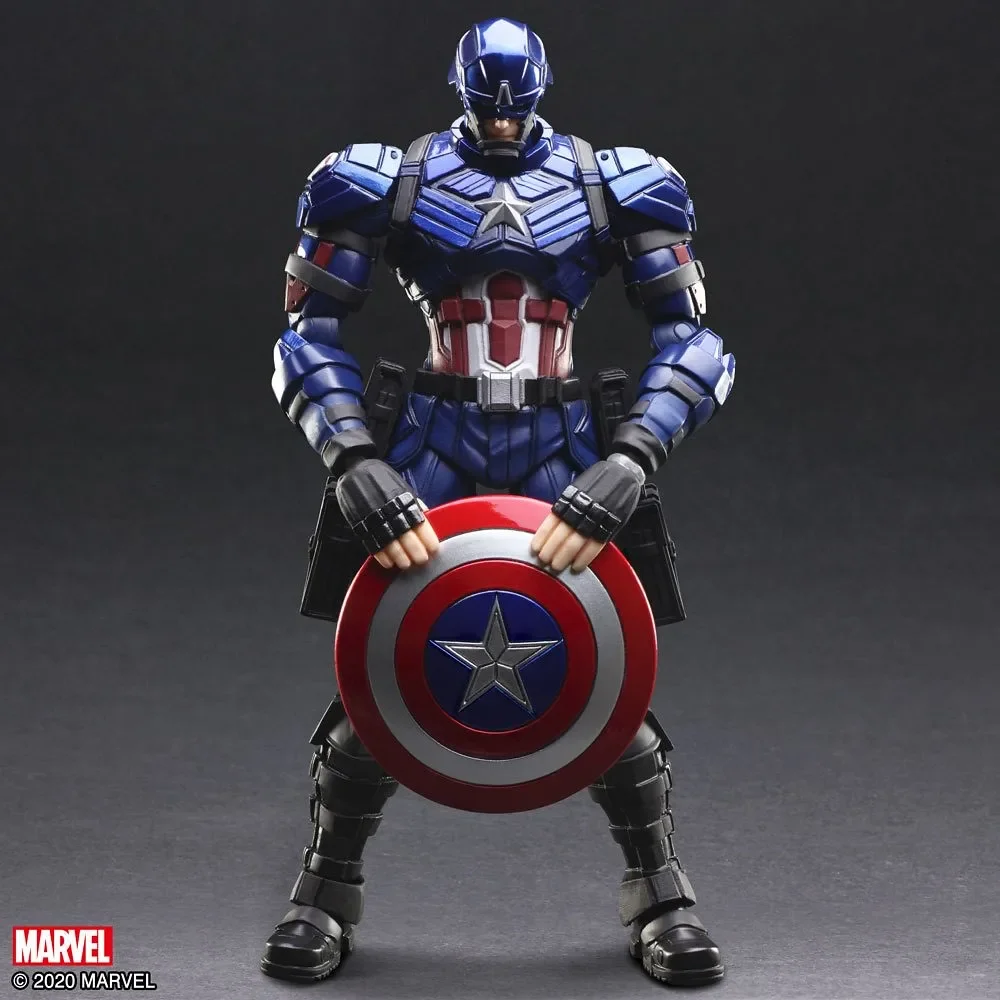 In Voorraad Originele VIERKANTE ENIX BRENG KUNSTEN Nomura Tetsuya Iron Man Captain America Action Figure Model Speelgoed Collectie Ornament