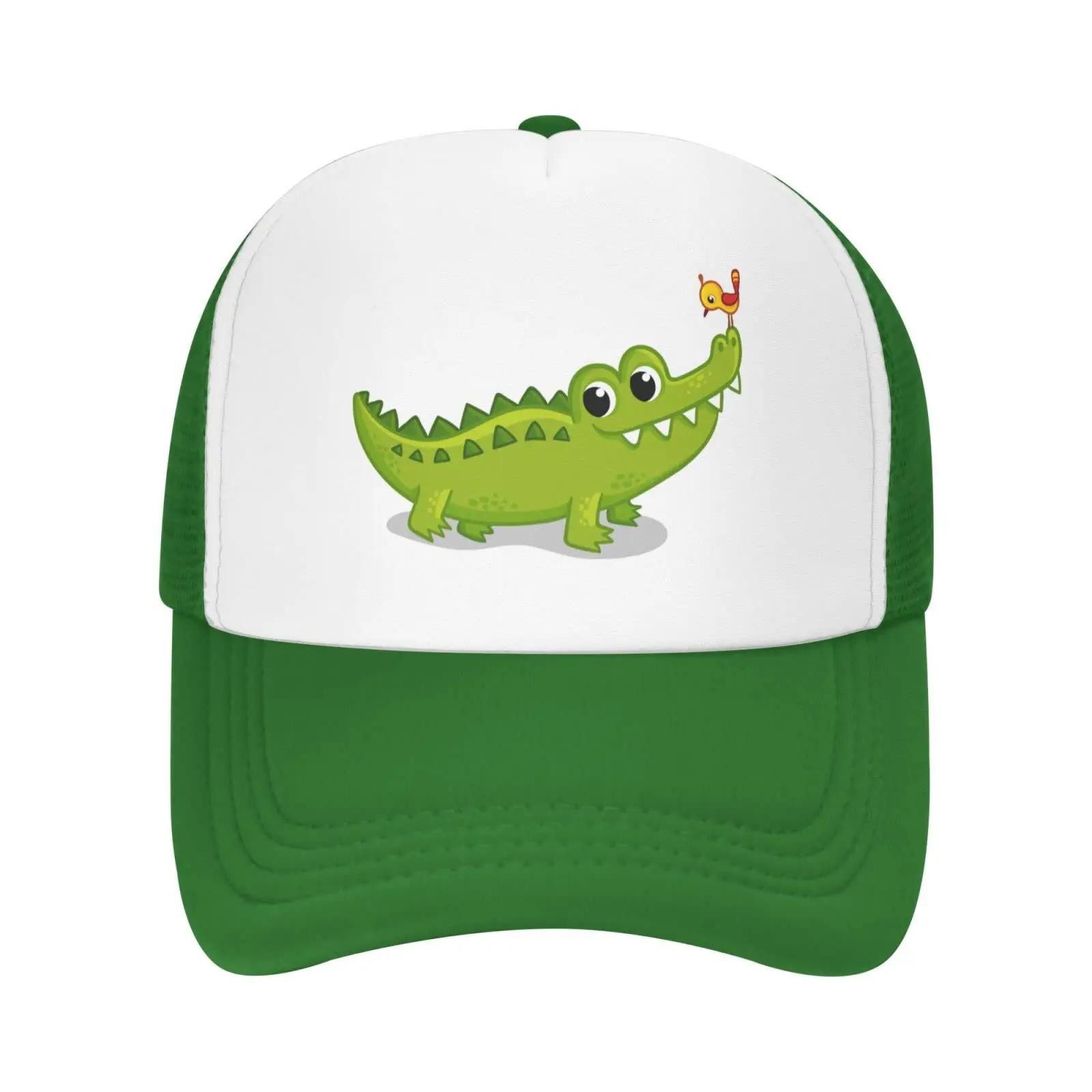 

Mesh Dad Hat Adjustable Washed Cute Crocodile Bird Green Baseball Dad Cap Funny Distressed Ball Trucker Cap for Women Men Unisex