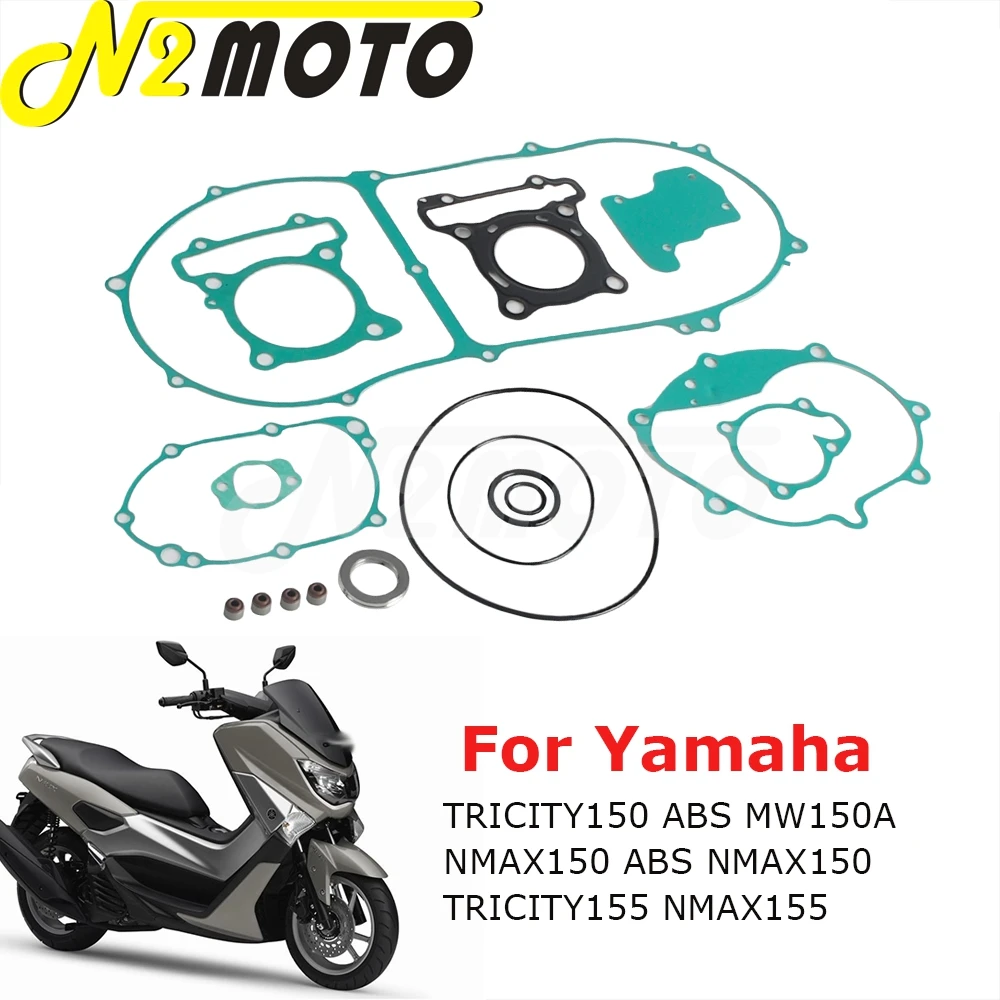 Motorcycle Cylinder Engine Overhaul Head Gasket Repair Pad Kit For Yamaha TRICITY150 ABS MW150A NMAX150 ABS TRICITY155 NMAX155