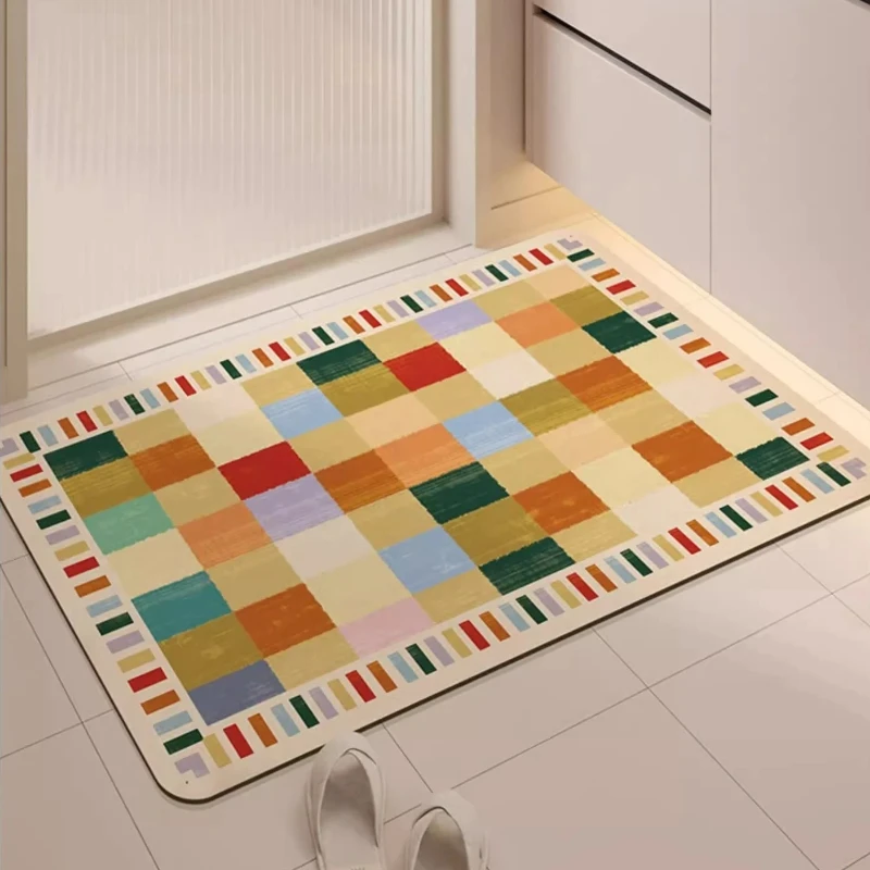 

‌ Нескользящий коврик для ванной из диатомита — супервпитывающий коврик для ванной комнаты, быстросохнущий напольный коврик для душа, водонепроницаемый коврик для унитаза для ванны