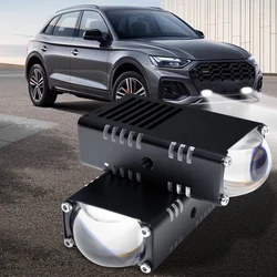 Car LED Auxiliary Headlight Spotlight Dual Color White Hi/Lo Beam Bright Driving Fog Light Waterproof Universal for Motorcycle