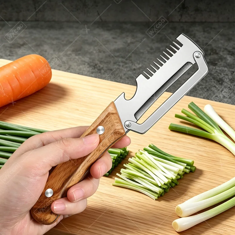 Stainless Steel Kitchen Peeler Cutting Kitchen-Specific Peeler for Peeling Slicing Fruits Vegetables& Bottle Opener Kitchen Tool