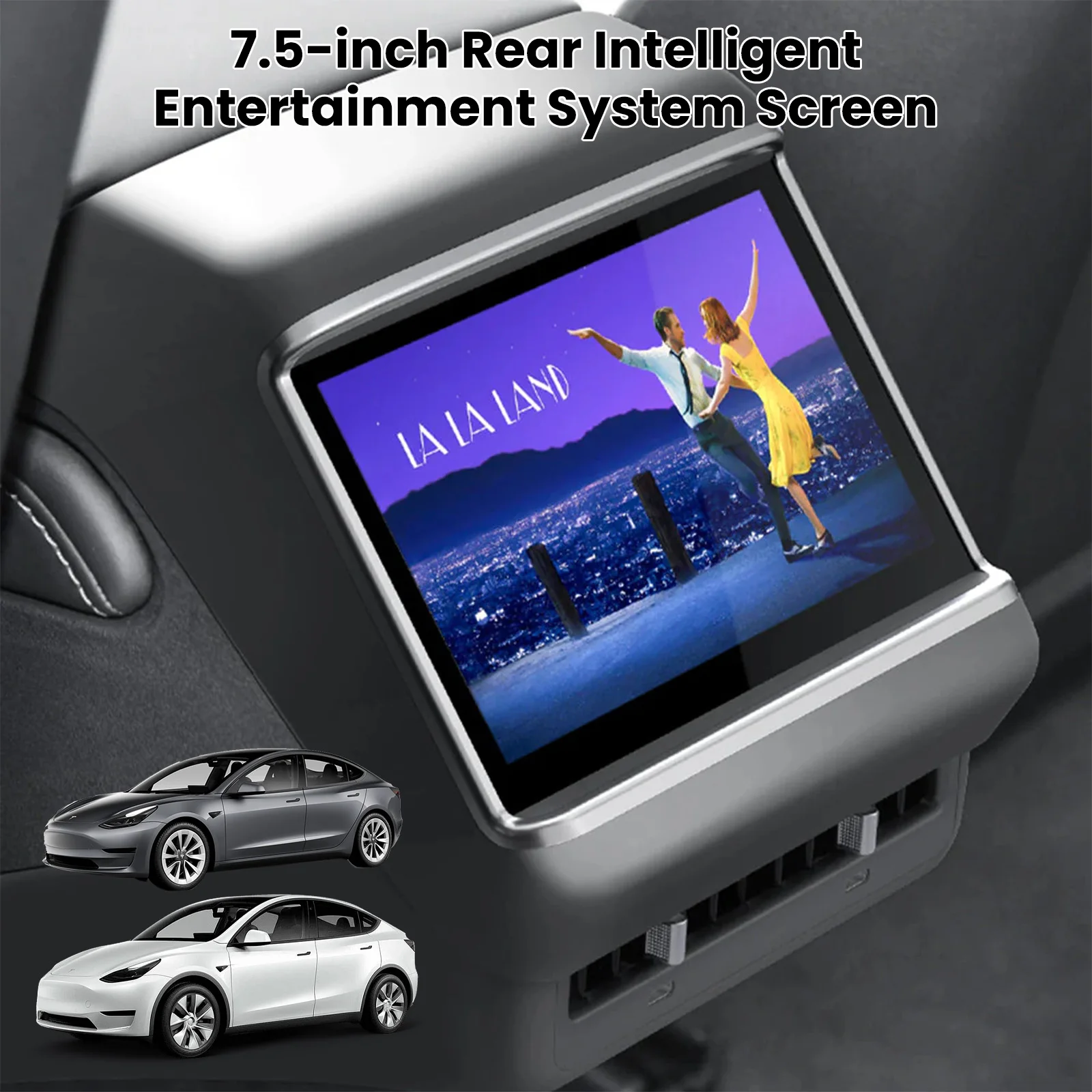 

CarPlay Rear Display for Tesla Model 3 2019 2023 7.5inch Qualcomm Chip Intelligent Entertainment Screen Airlet Adjust Auto Parts