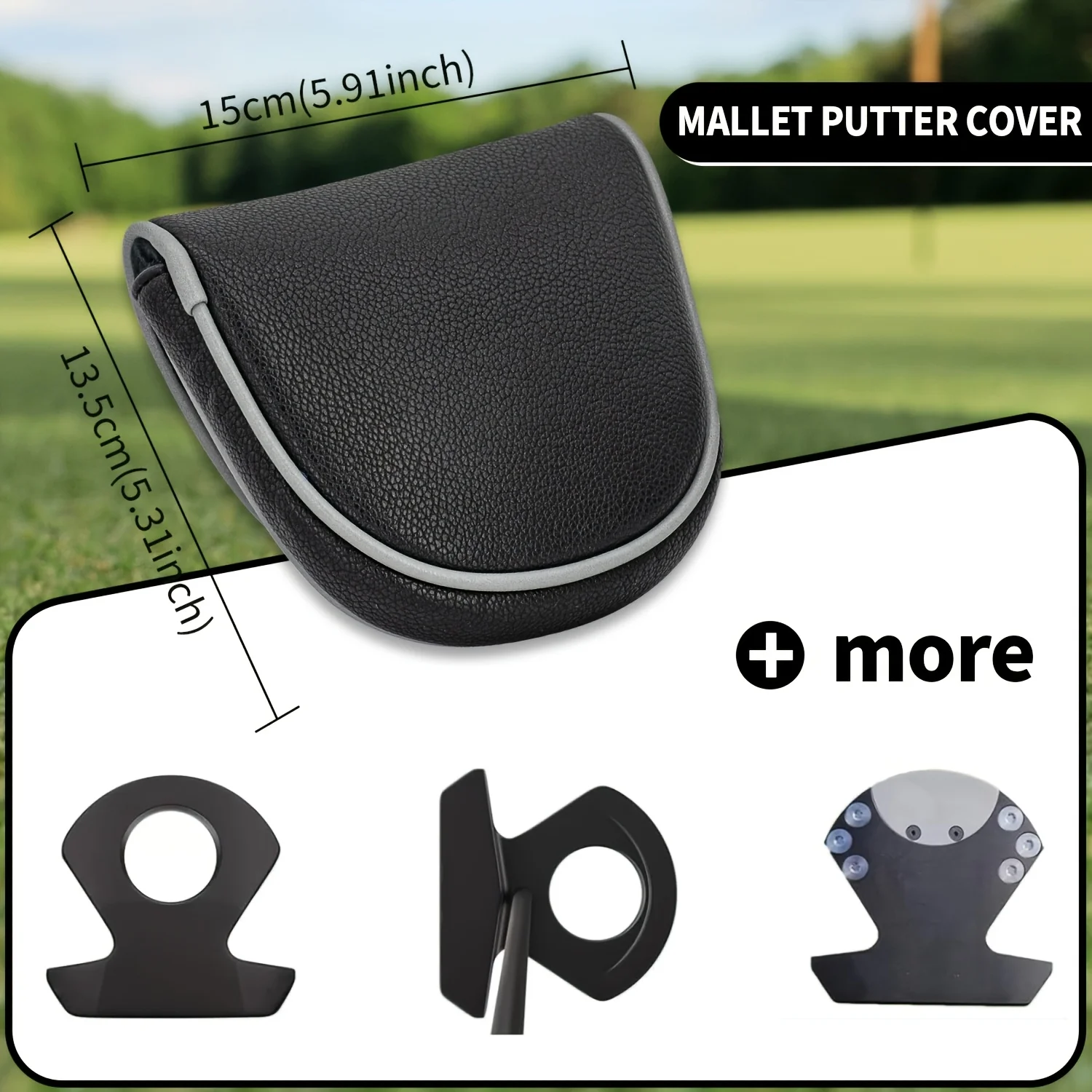 1pc Blank Design Golf Putter Headcover, Semi-Circular Putter Cover, PU Material with Premium Embroidery, Fits Most Brands image 6