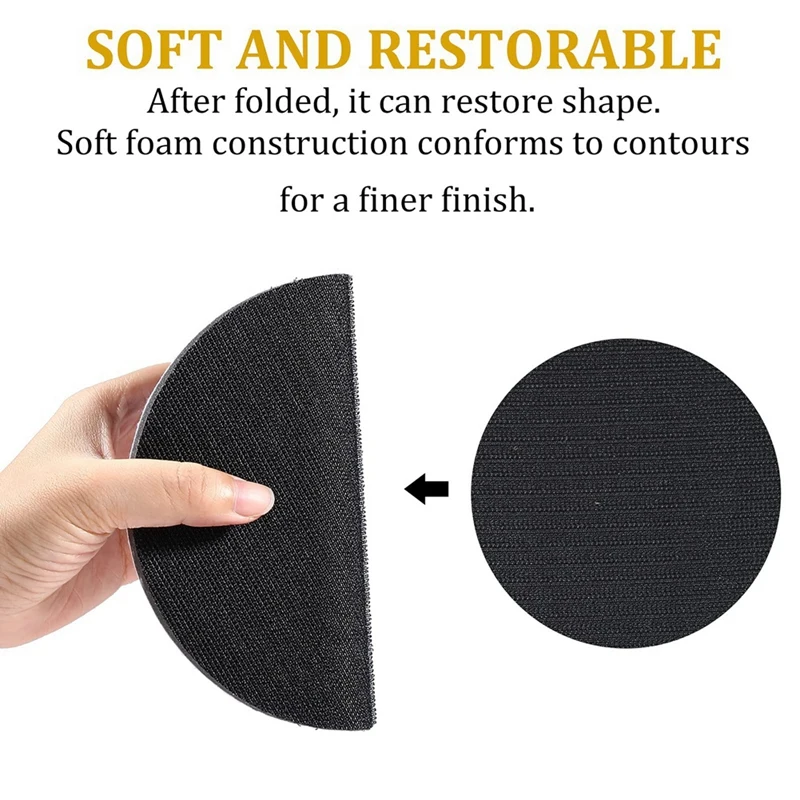 4Pcs 6 Inch Hook And Loop Soft Foam Buffing Pad Sponge Buffer Backing Pad Soft Density Interface Pads Hook And Loop