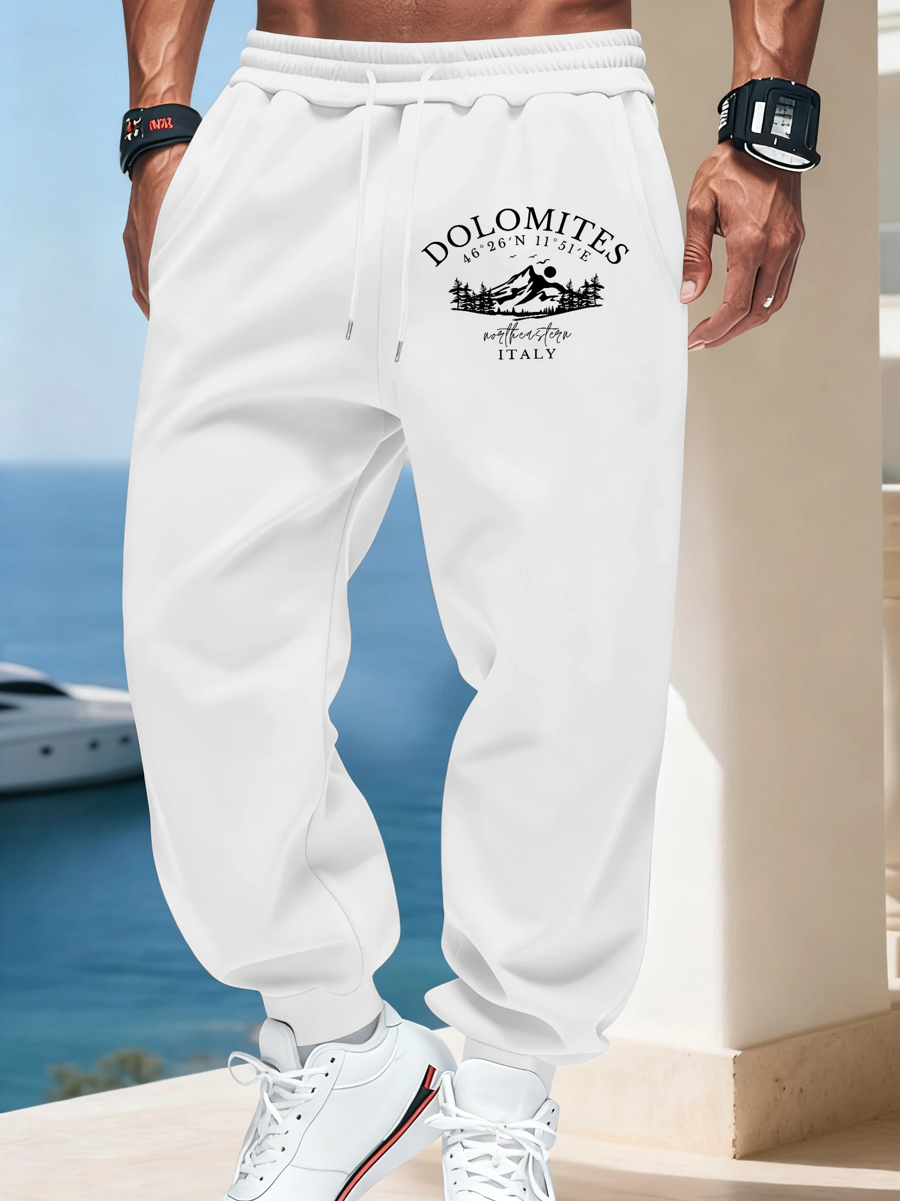 

Повседневные брюки с карманами и принтом Dolomites, Италия, мужские теплые флисовые спортивные штаны, уличные базовые бритвы, универсальные осенние спортивные штаны
