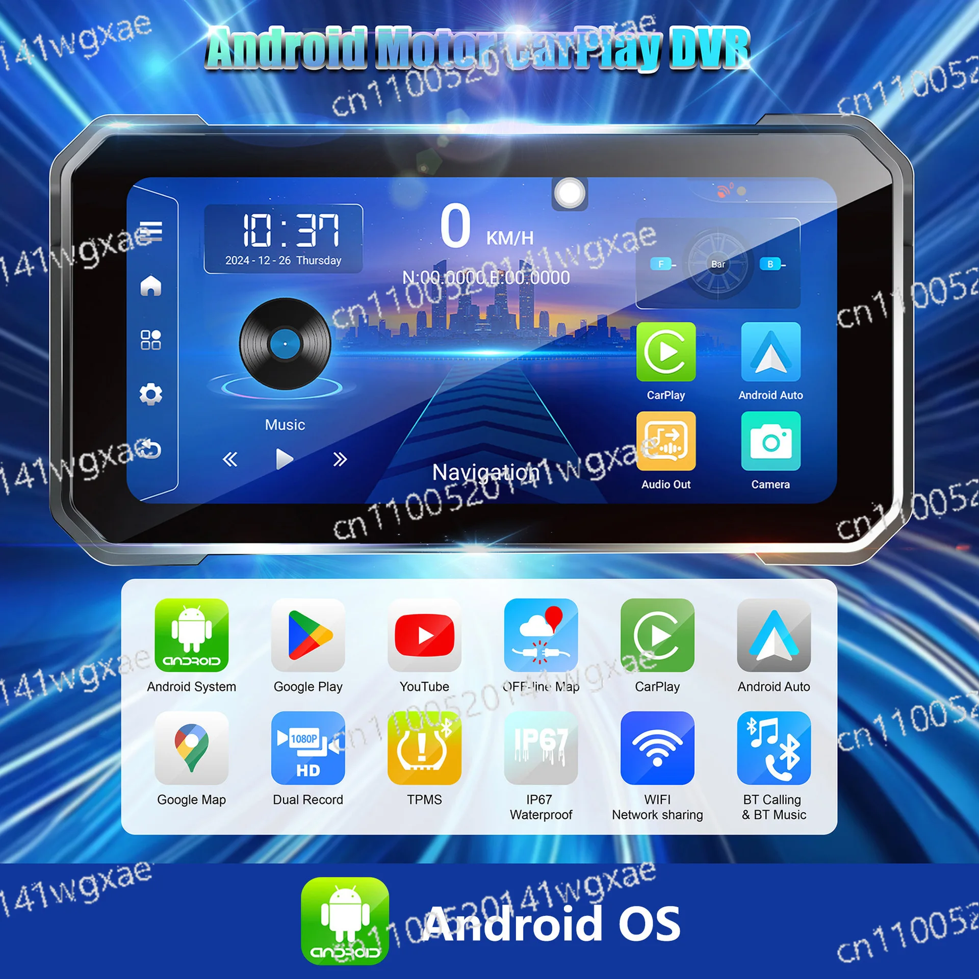 6.25 Inch WIFI Version Android System Motorcycle Dual Recording Waterproof Navigation WiFi Special Locomotive