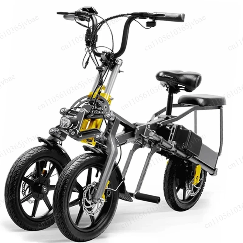 Portable Electric Scooter, Three-wheel Design, Folding Electric Vehicle for Household Travel