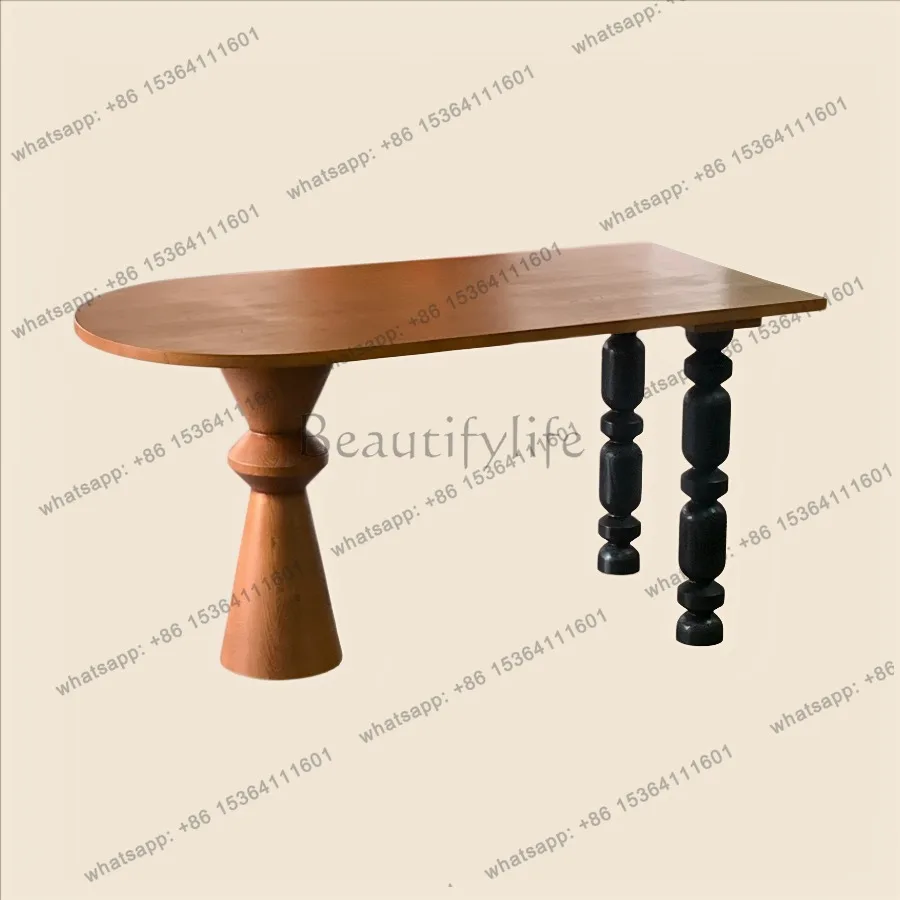 YJ Solid Wood Household Dining Tables Apartment French Antique Dining Table Restaurant Log Advanced Furniture Tavoli Da Pranzo L