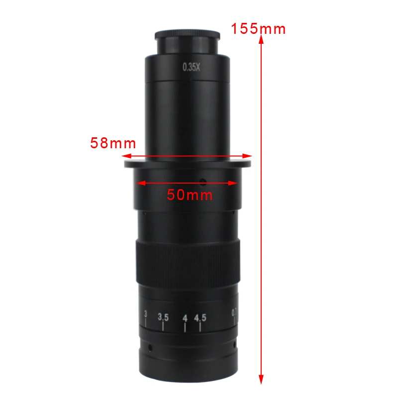 Adjustable 180X 120X 300X 200X 130X Zoom C-mount Lens 0.7X~4.5X Magnification 25mm For HDMI USB Industry Video Microscope Camera