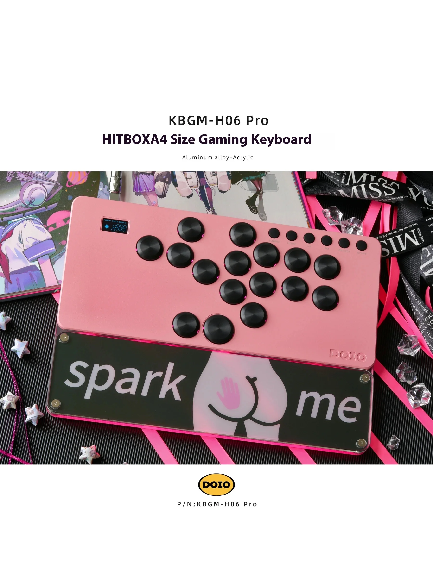 Imagem -06 - Doio Kbgm-h06 Teclado Gaming Joystick Portátil Liga de Alumínio Hitbox a4 Suporte Ps4 Ps5 Arcade pc Switch Steam sf Kof